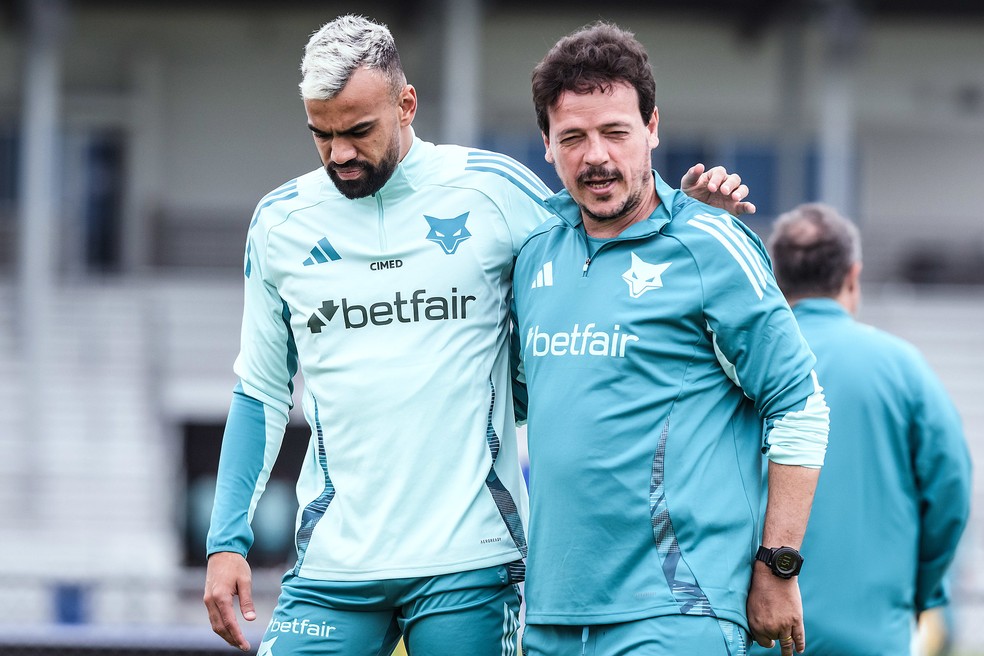 Fabrício Bruno e Fernando Diniz Cruzeiro — Foto: Gustavo Aleixo/Cruzeiro