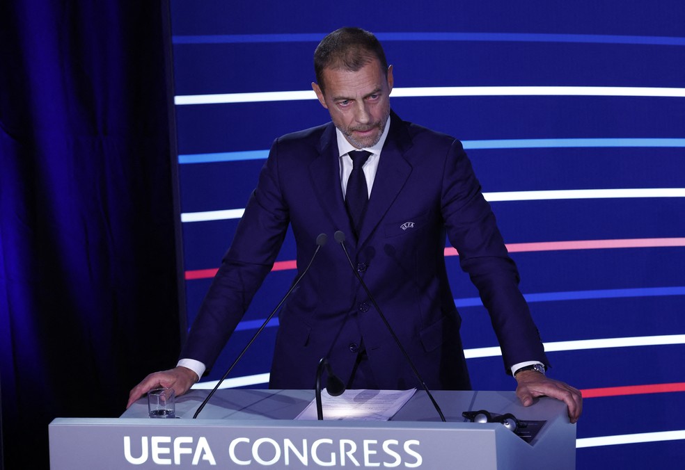 Aleksander Ceferin, presidente da Uefa — Foto: REUTERS/Gonzalo Fuentes