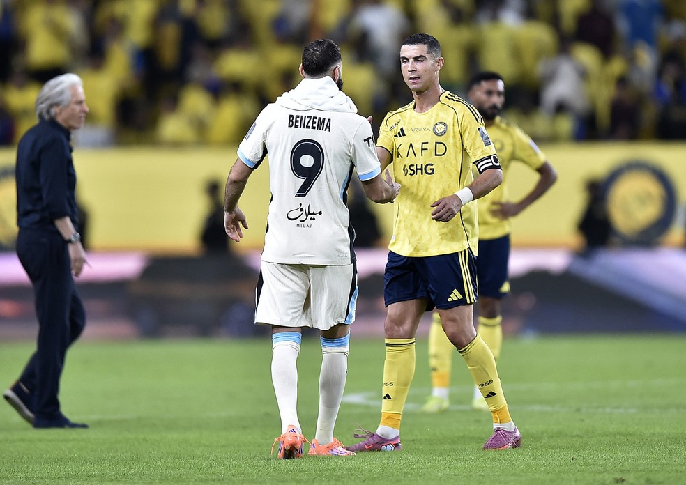 Benzema marca, e Al Ittihad é campeão da Copa do Rei Saudita ao vencer Al Nassr, de Jesus e Cristiano Ronaldo — Foto: Reuters