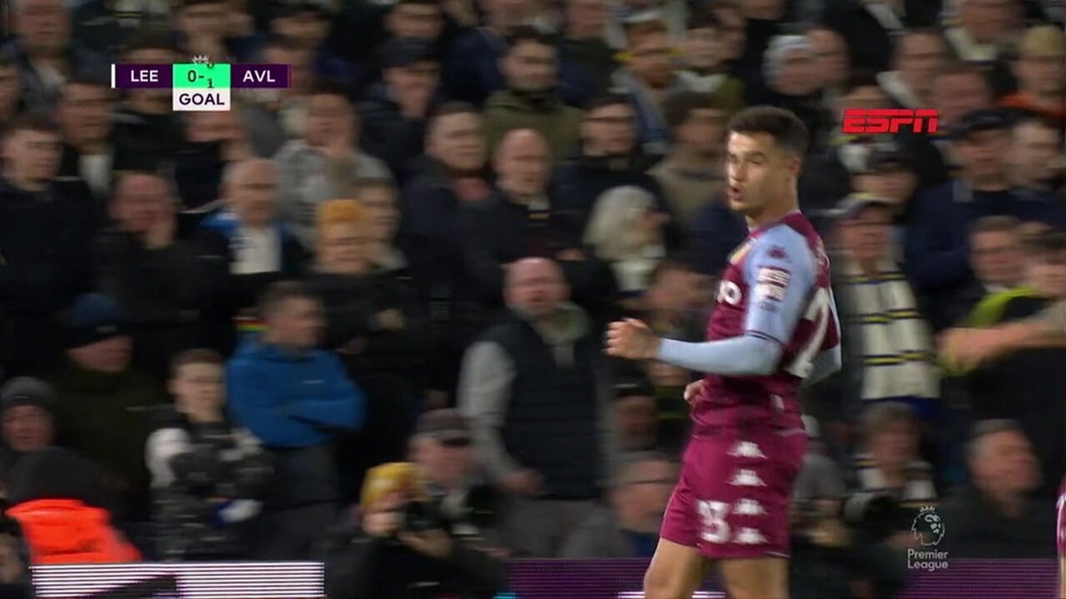 Philippe Coutinho brilha com gol e duas assistências, mas Aston Villa cede  empate ao Leeds no Inglês, futebol inglês