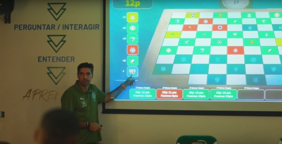Abel Ferreira apresenta metas do Palmeiras no Brasileiro — Foto: Reprodução/TV Palmeiras
