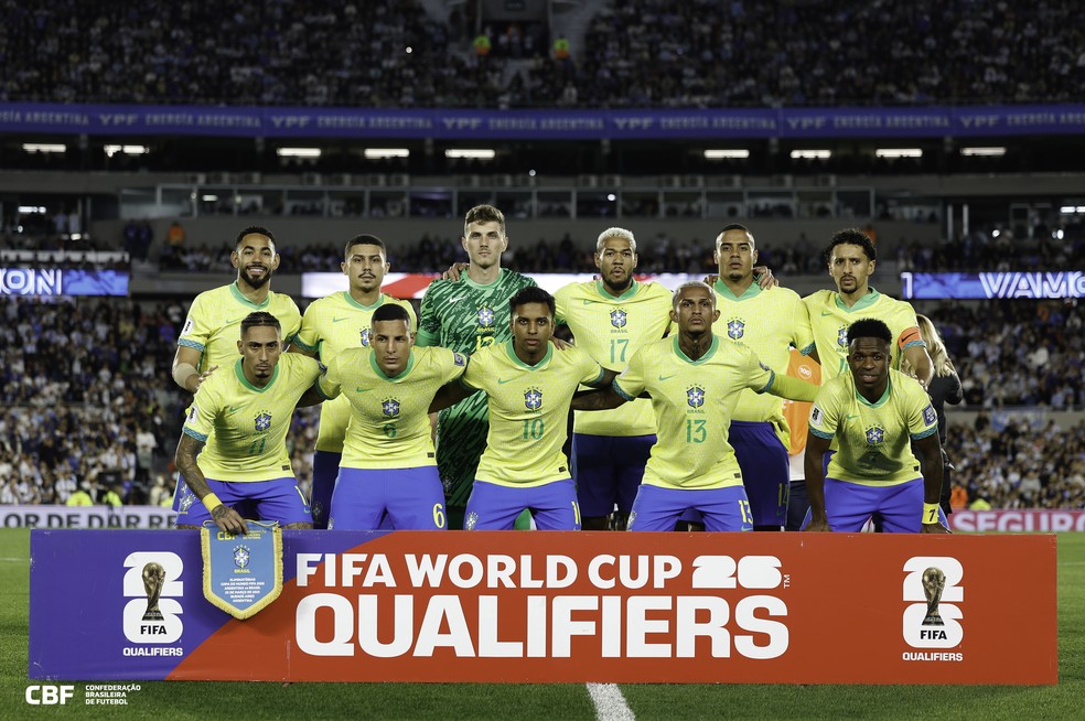 Wesley no duelo entre Argentina e Brasil pelas Eliminatórias da Copa do Mundo 2026 — Foto: Rafael Ribeiro / CBF