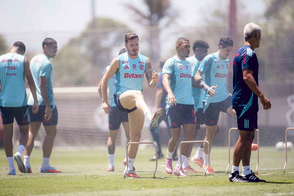 Sal em treino do Flamengo  Foto: Adriano Fontes/Flamengo