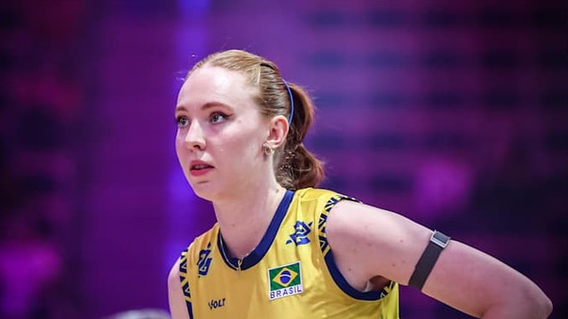 Julia Bergmann, Brasil x Japão, semifinal da Liga das Nações Feminina de vôlei
