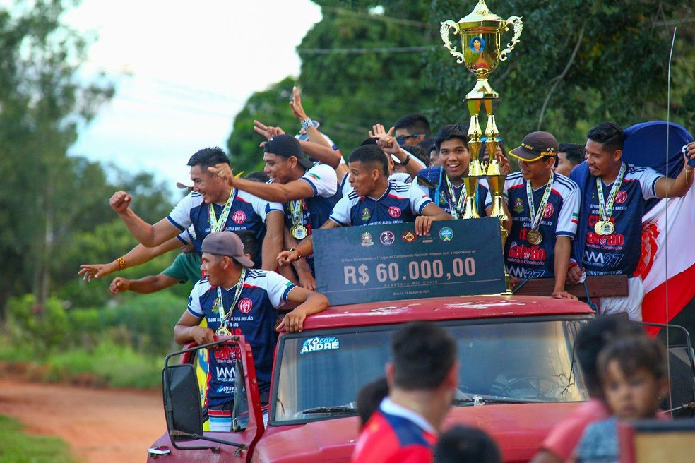 Jogadores do Brejão-MS chegando em Nioaque (MS) — Foto: Divulgação