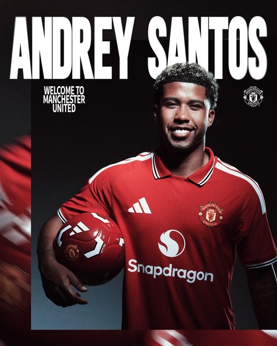 Manchester United anuncia contratação de Andrey Santos