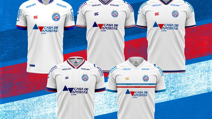 Em agosto desse ano, os sócios do Bahia votaram para decidir os próximos  uniformes do clube. Os designs vencedores (ainda não anunciados) serão  usados na temporada 2023. Qual seria a escolha do