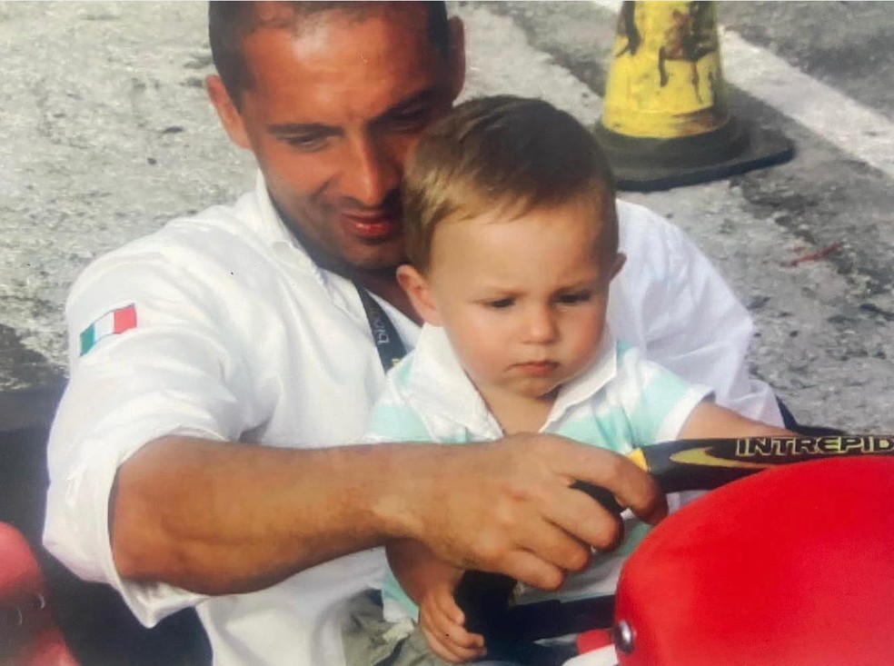 Marco e Kimi Antonelli e a paixão pelo kart — Foto: Reprodução Instagram