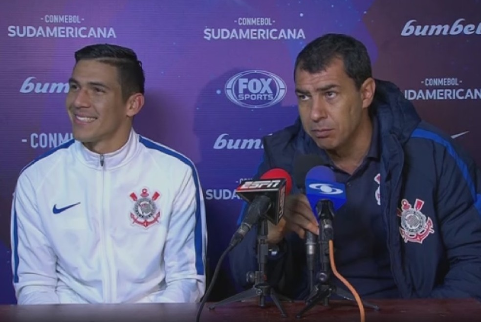 Balbuena e F&aacute;bio Carille  no Corinthians &mdash; Foto: Reprodu&ccedil;&atilde;o