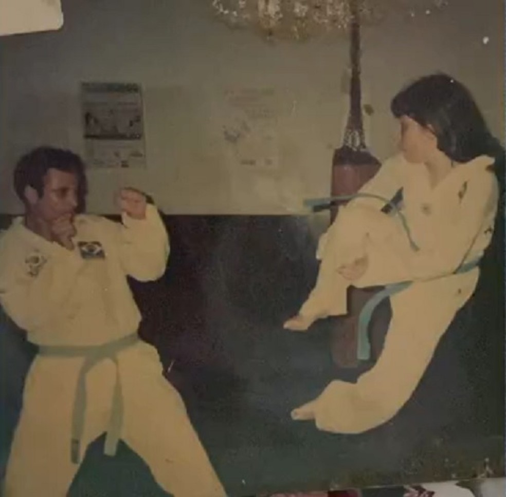 Susie Matos iniciou no taekwondo na década de 90 treinada pelo Mestre Juca — Foto: Reprodução/Rede Amazônica Acre