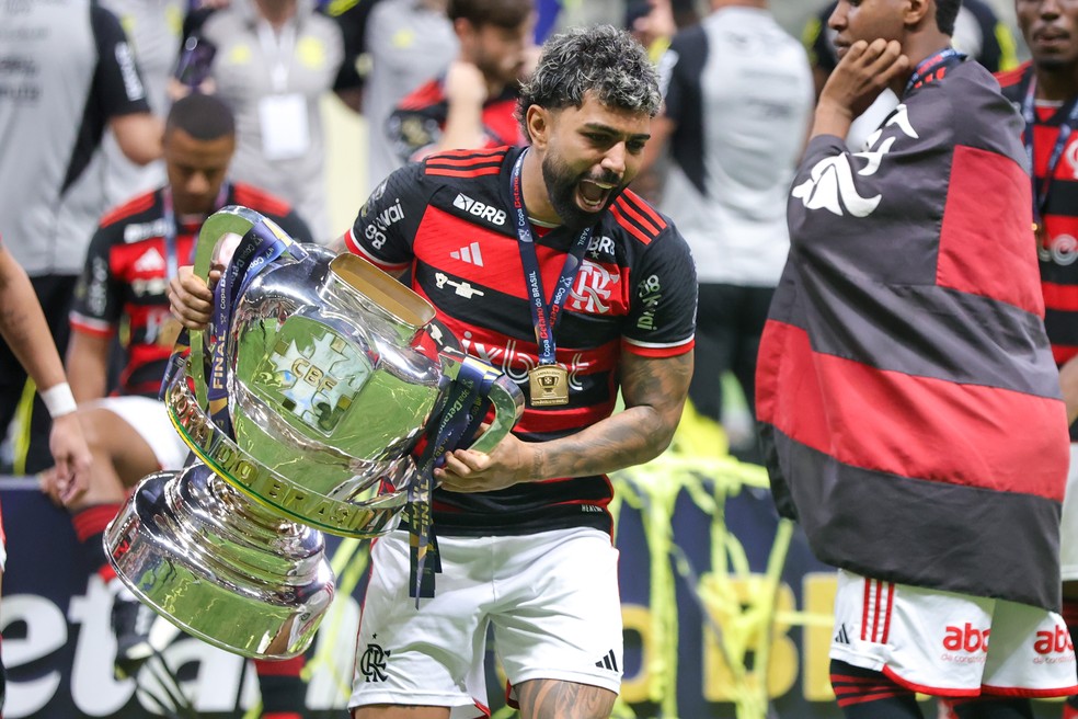 Gabigol comemora título da Copa do Brasil pelo Flamengo