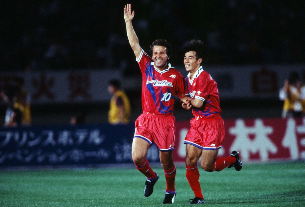 Zico foi jogador do Kashima Antlers, do Japão — Foto: J.LEAGUE/J.LEAGUE via Getty Images