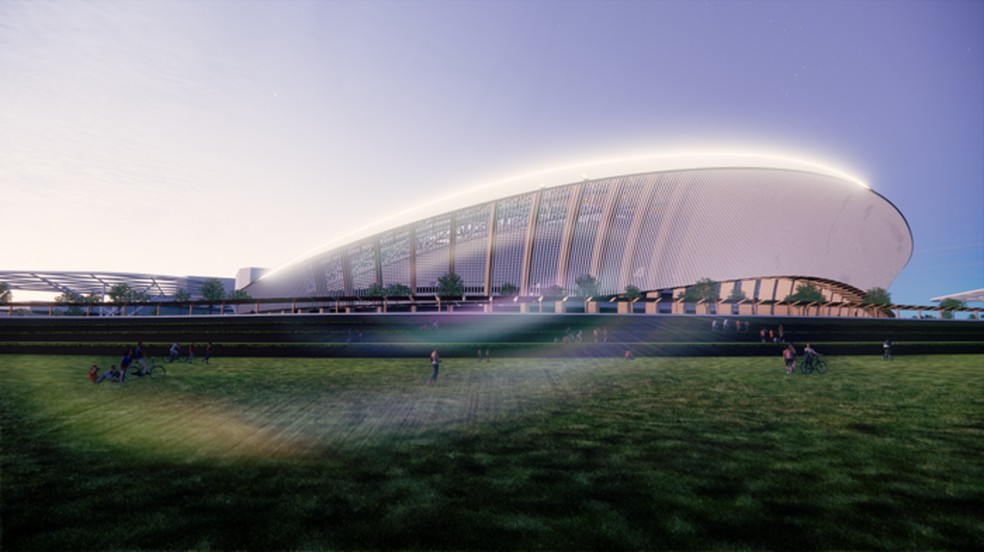Ideia de reforma do Shah Alam, estádio da seleção da Malásia — Foto: Reprodução