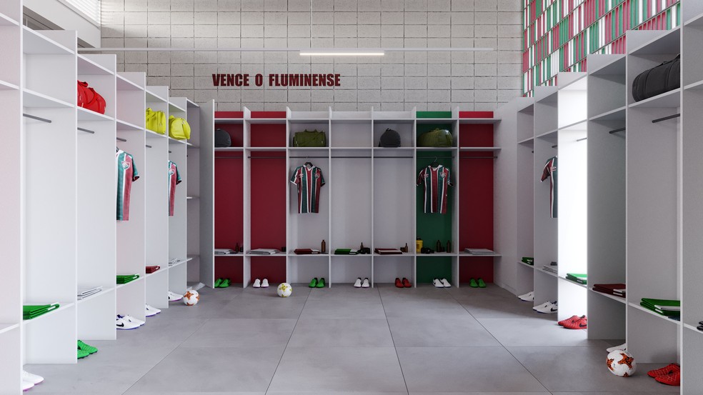 Novo vestiário do CT da base do Fluminense, em Xerém — Foto: Divulgação