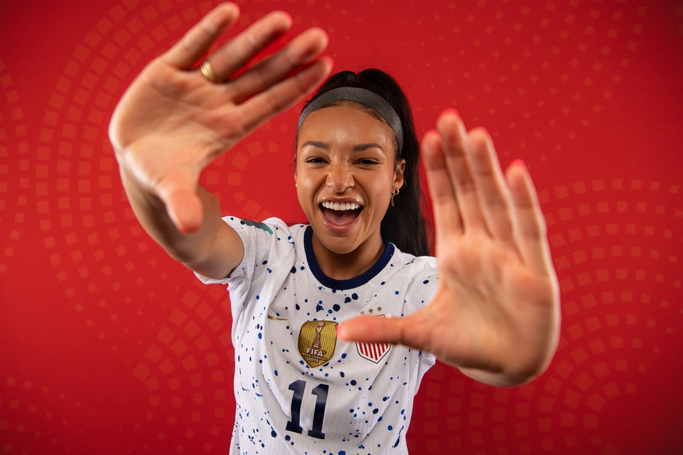 Sophia Smith é candidata a ser a estrela da Copa do Mundo — Foto: Hannah Peters/Fifa via Getty Images
