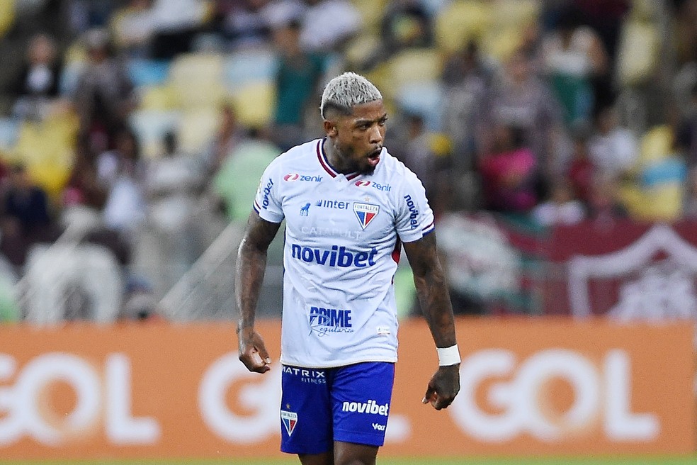 Marinho comemora gol em Fluminense x Fortaleza, pelo Brasileirão 2024 — Foto: Alexandre Durão