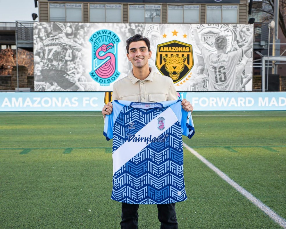 Adrien, atacante do Amazonas, foi emprestado para o time estadunidense por uma temporada. — Foto: Arquivo Pessoal