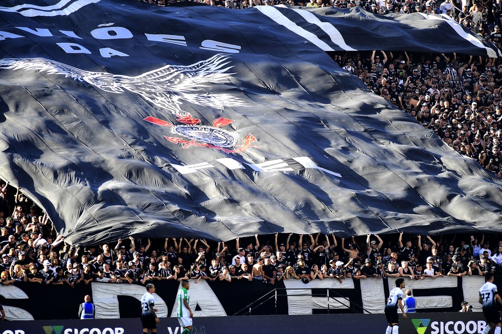Torcida do Corinthians na partida contra o Juventude: quase 44 mil pagantes  — Foto: Marcos Ribolli