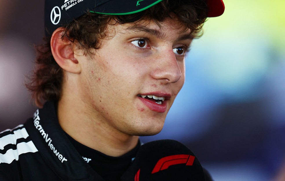 Andrea Kimi Antonelli após a classificação do GP da Itália da F1 2025 — Foto: Bryn Lennon - Formula 1/Formula 1 via Getty Images