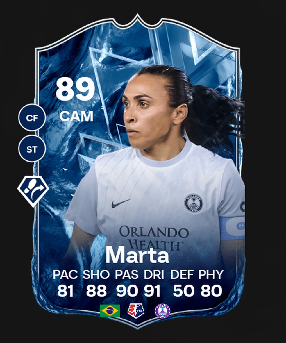 Carta gelo da Marta no FC Versus — Foto: Reprodução/FUTBIN