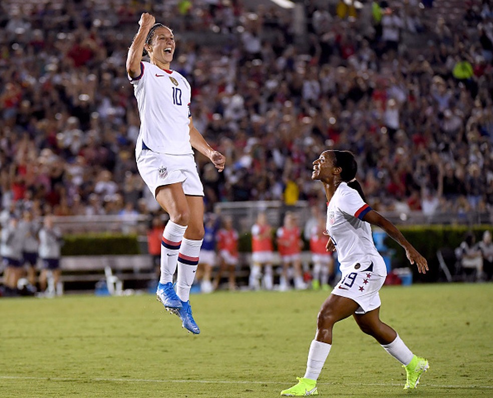 Carli Lloyd comemora — Comentaristas da Copa