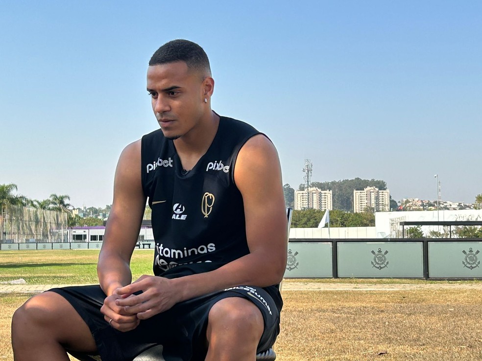 Murillo, do Corinthians, em entrevista ao ge — Foto: Marcelo Braga