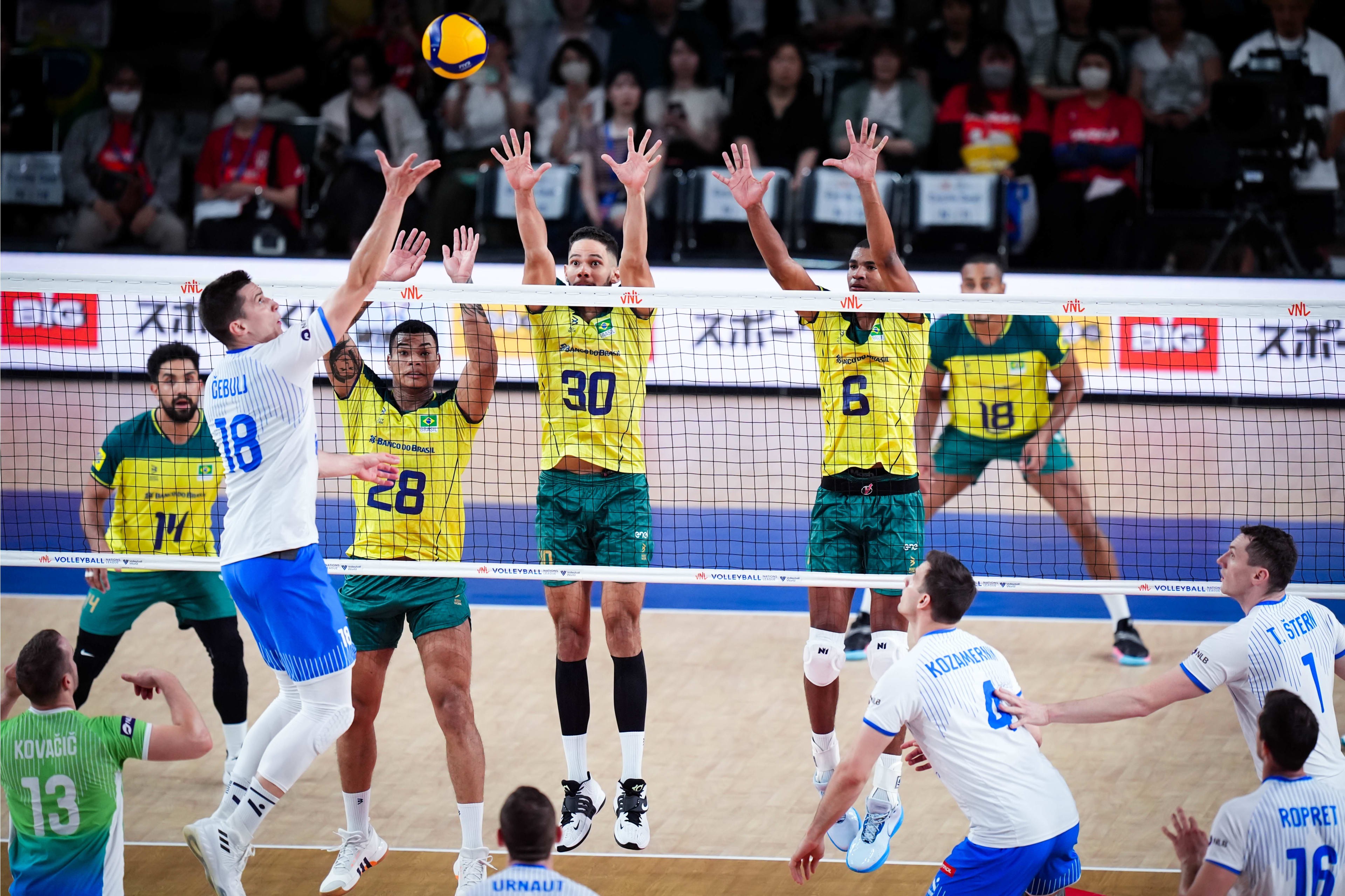 No tie-break, Brasil perde para a Eslovênia na Liga das Nações masculina