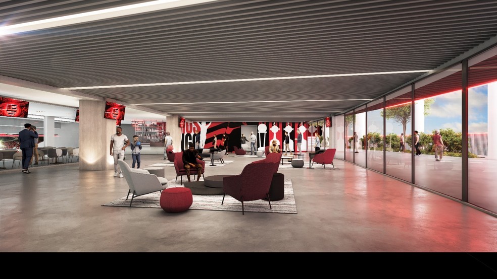 Imagens do projeto do estádio do Flamengo — Foto: Reprodução