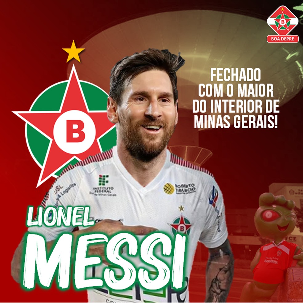 Fluminense brinca e faz montagem com foto de Messi e Cristiano