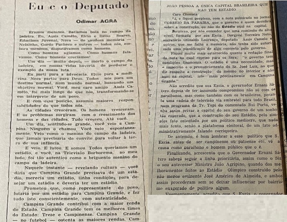 Campanhas dos dois lados eram feitas. Jornais do estado às vezes eram o espaço — Foto: Reprodução / Correio da Paraíba
