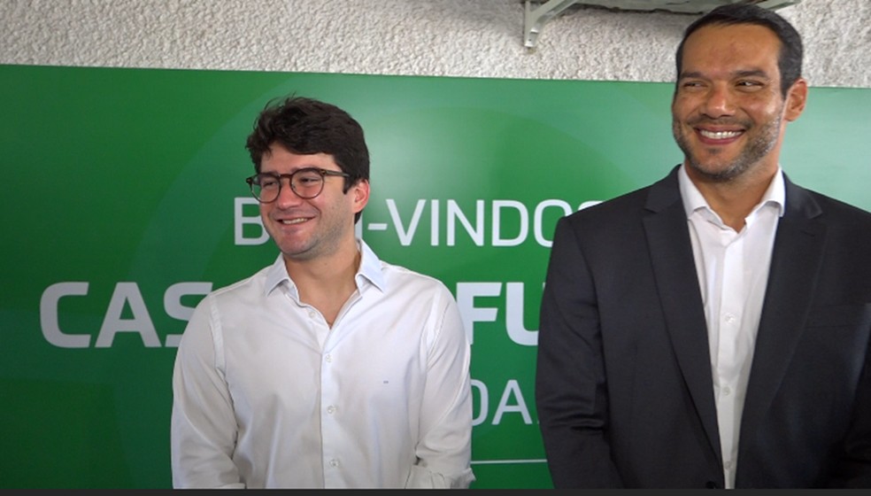 Felipe Feijó e Samir Xaud na eleição da Federação Alagoana — Foto: TV Asa Branca