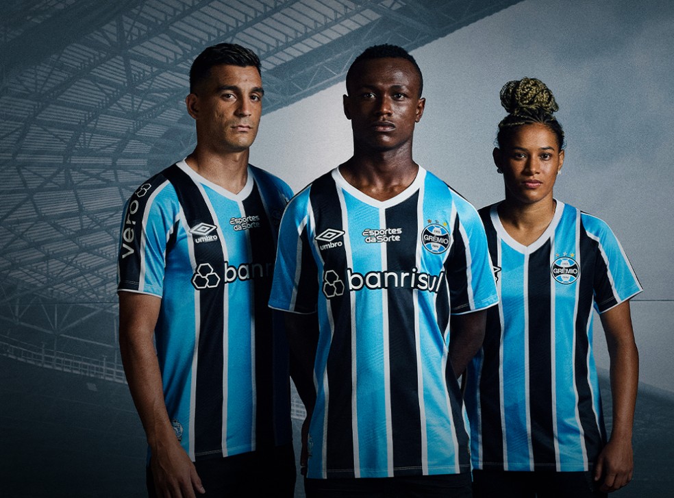 Grêmio lança nova camisa para a temporada 2024 — Foto: Grêmio/Divulgação