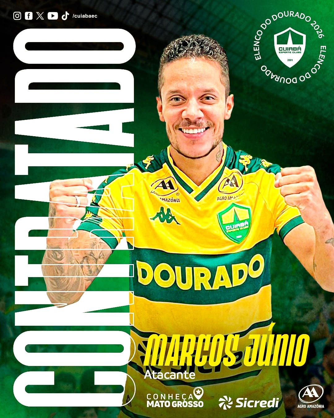 Cuiabá anuncia Marcos Júnior, ex-Fluminense, até o fim da Série B