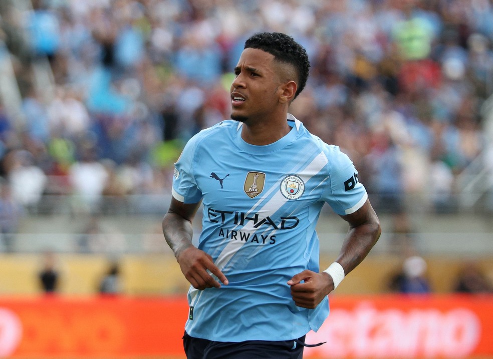 Savinho marca em Manchester City x Juventus — Foto: Reuters/Nathan Ray Seebeck