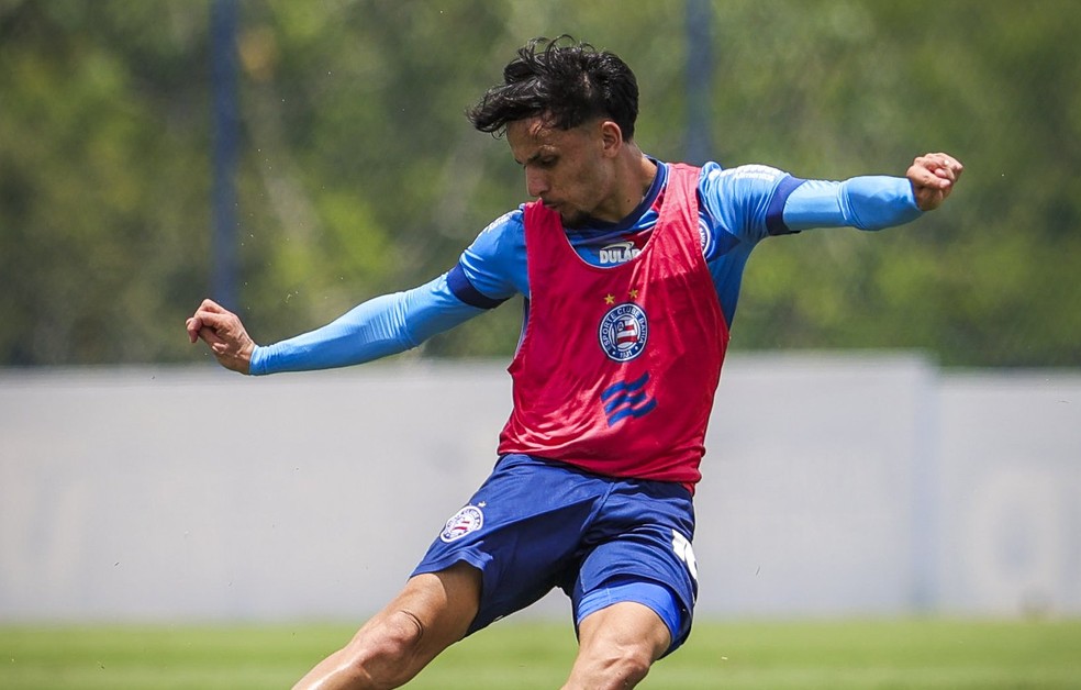 Biel durante treino do Bahia neste sábado — Foto: Divulgação/EC Bahia