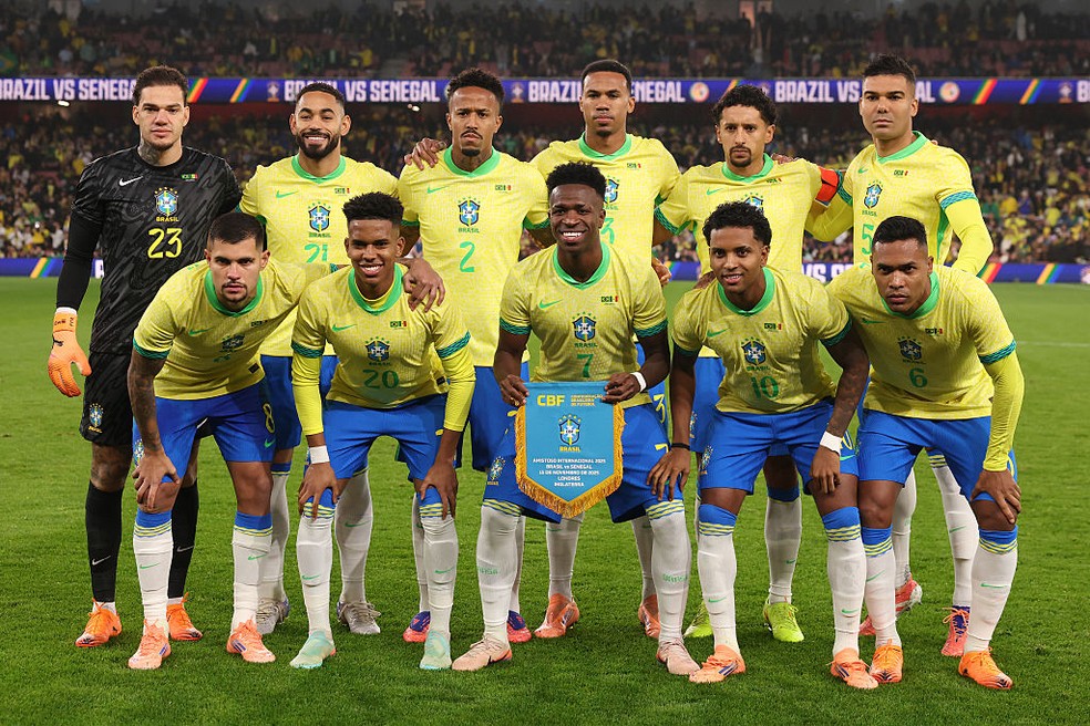 Seleção brasileira em Brasil x Senegal — Foto: Getty Images