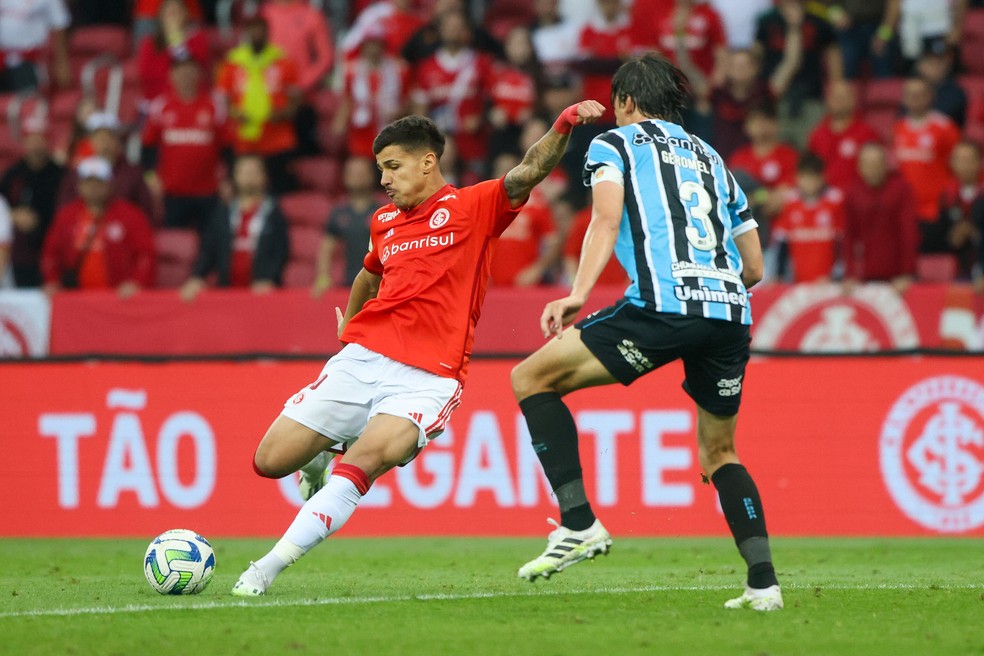 Em 2023, Geromel chegou a disputar o GreNal do segundo turno do Brasileirão — Foto: Ricardo Duarte/Divulgação, Internacional