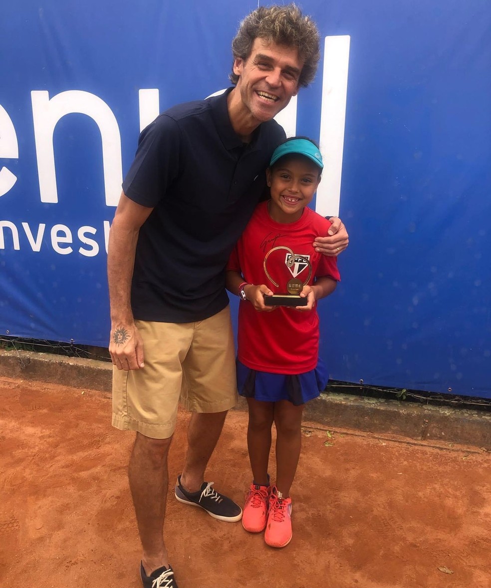 Gustavo Kuerten e Nauhany Silva — Foto: Acervo pessoal/Nauhany Silva