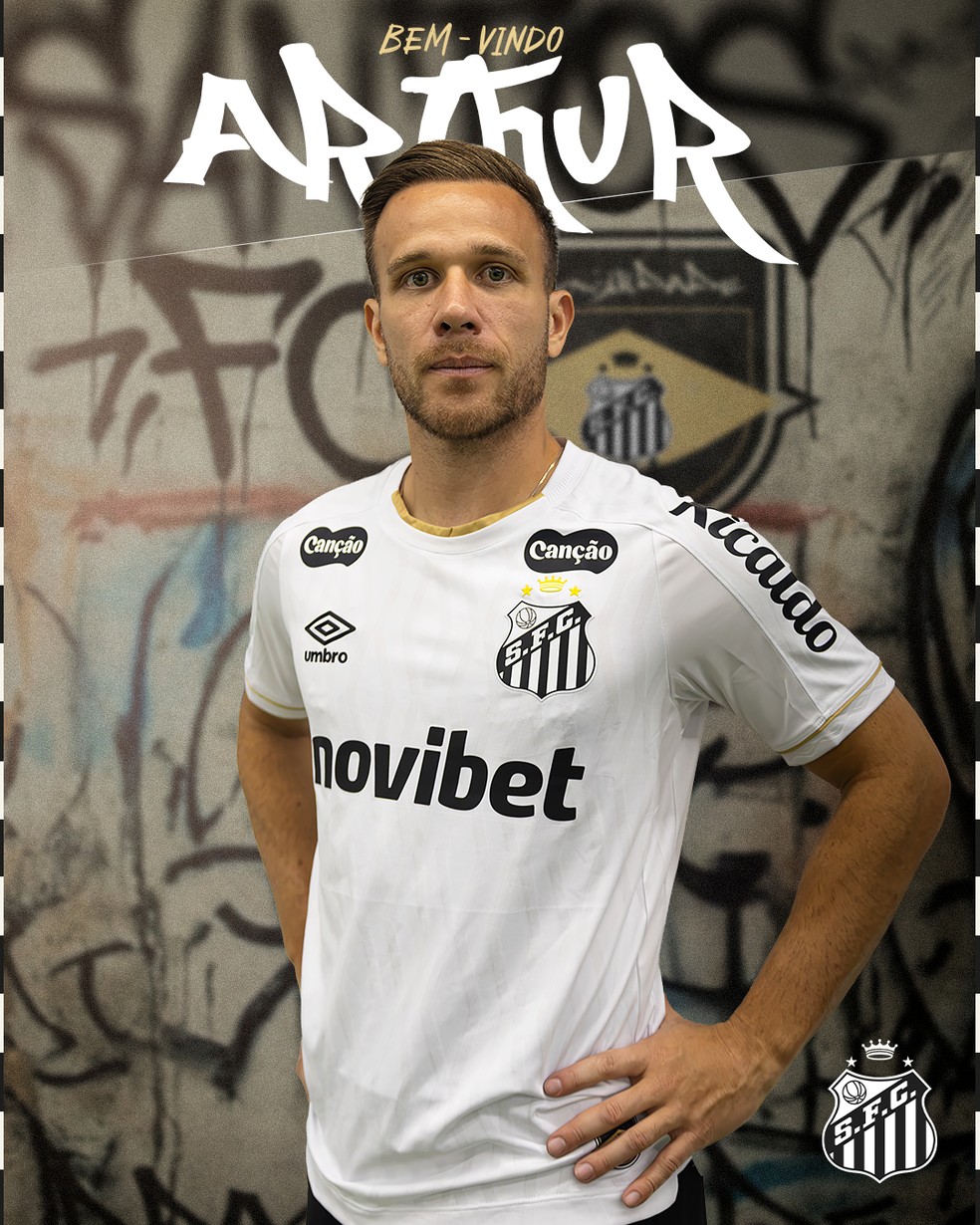 Arthur é anunciado pelo Santos — Foto: Reprodução/Santos FC
