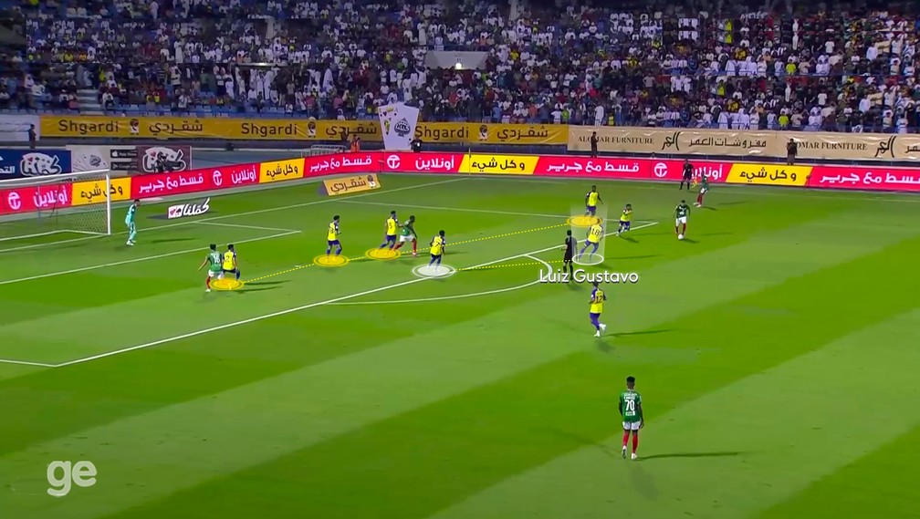 Luiz Gustavo joga como primeiro volante clássico — Foto: Reprodução