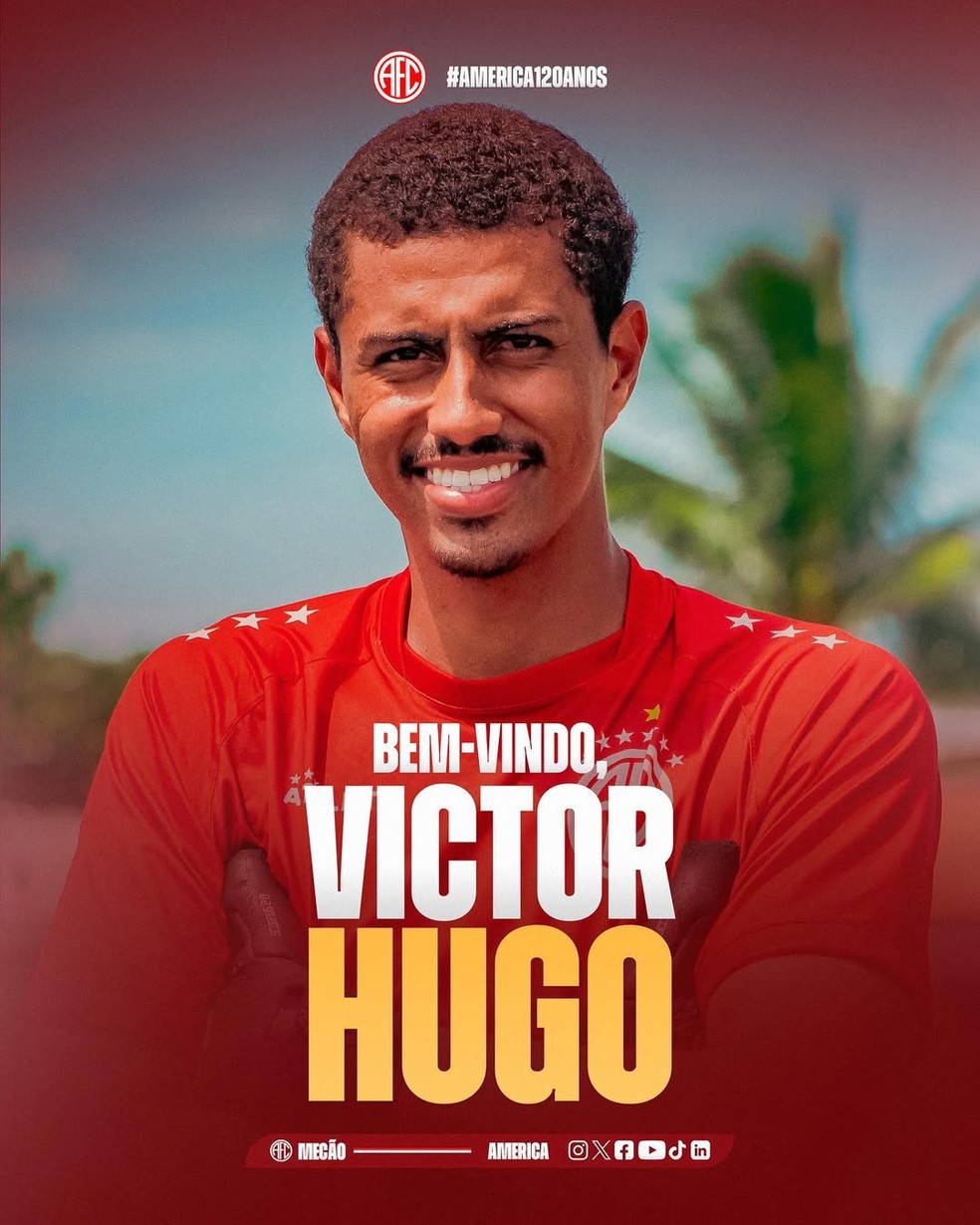Goleiro Victor Hugo é anunciado pelo América-RJ — Foto: Divulgação / America-RJ