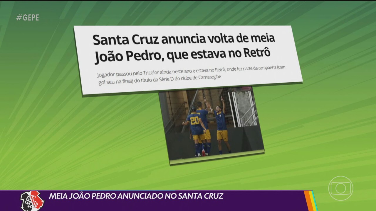 Mais um repatriado: Santa Cruz oficializa retornojogar bet365meia João Pedro