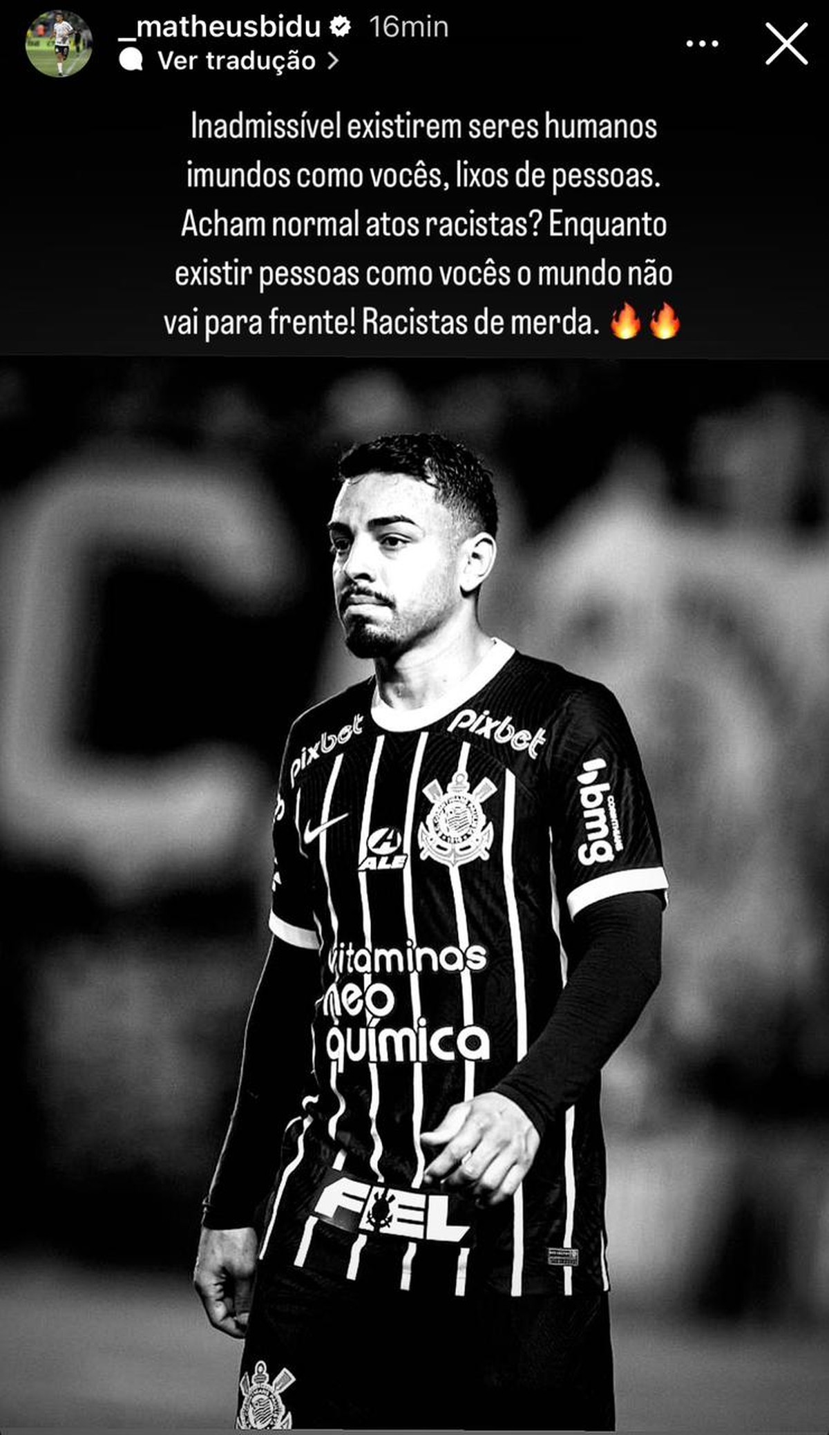 Matheus Bedo explodes and talks about “racists from M …” after the victory of Corinthians and was attacked in the networks |  Corinthians