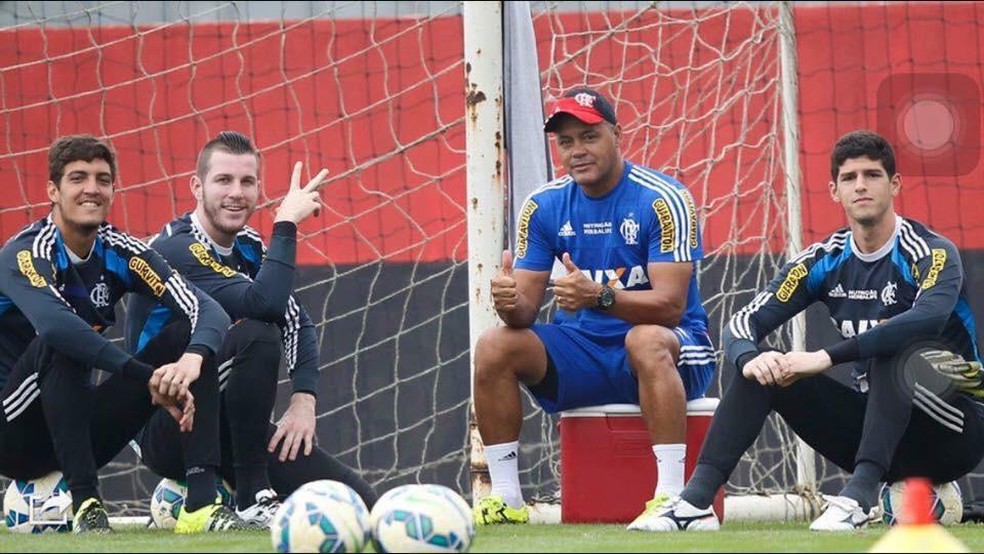 Daniel Tenenbaum (direita), ao lado de Thiago, Paulo Victor e Wagner, quando estava no Flamengo — Foto: Divulgação/Flamengo