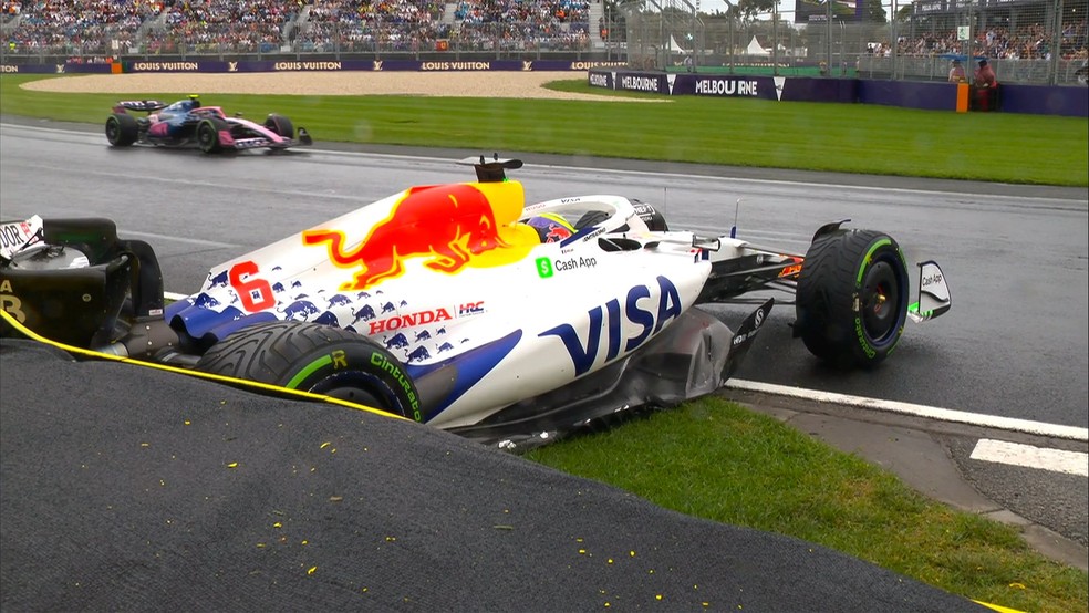 Isack Hadjar bate na volta de apresentação do GP da Austrália — Foto: Reprodução/redes sociais