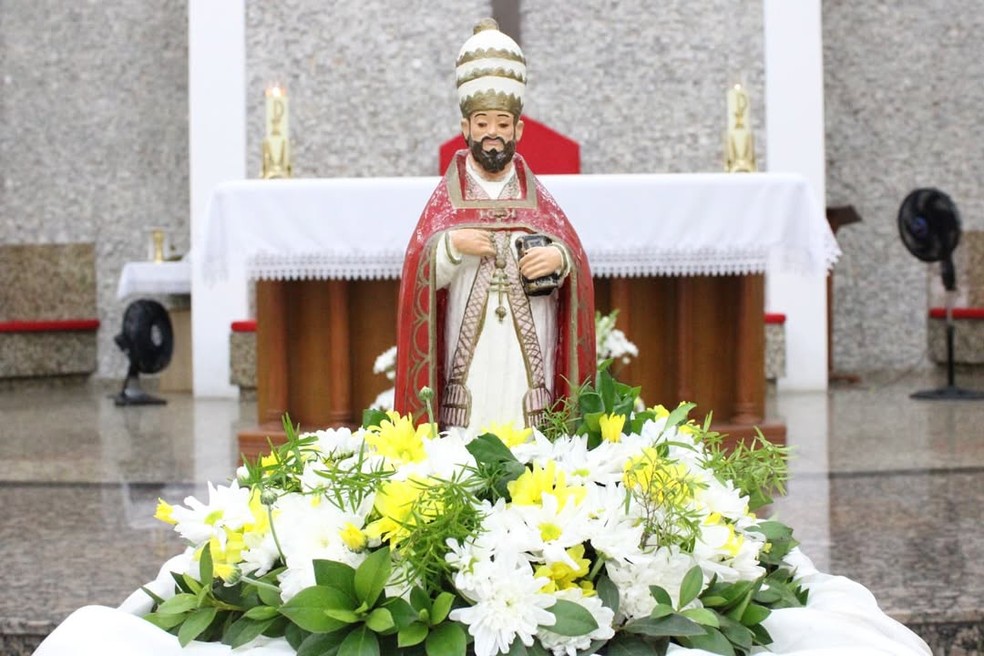 Imagem de São Silvestre, santo que dá nome à tradicional corrida de rua em SP — Foto: Pascom Paróquia São Silvestre de Jacareí-SP