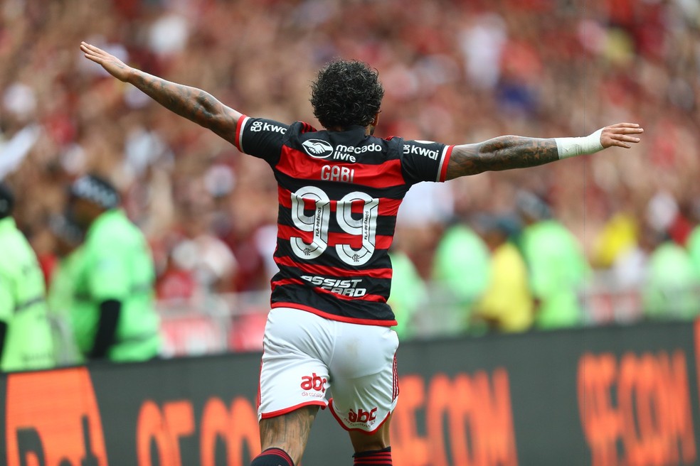 Gabigol comemora o último gol pelo Flamengo — Foto: Divulgação / Flamengo
