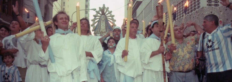 Diretoria do Racing promoveu missa no Cilindro em 1998 — Foto: Revista El Gráfico