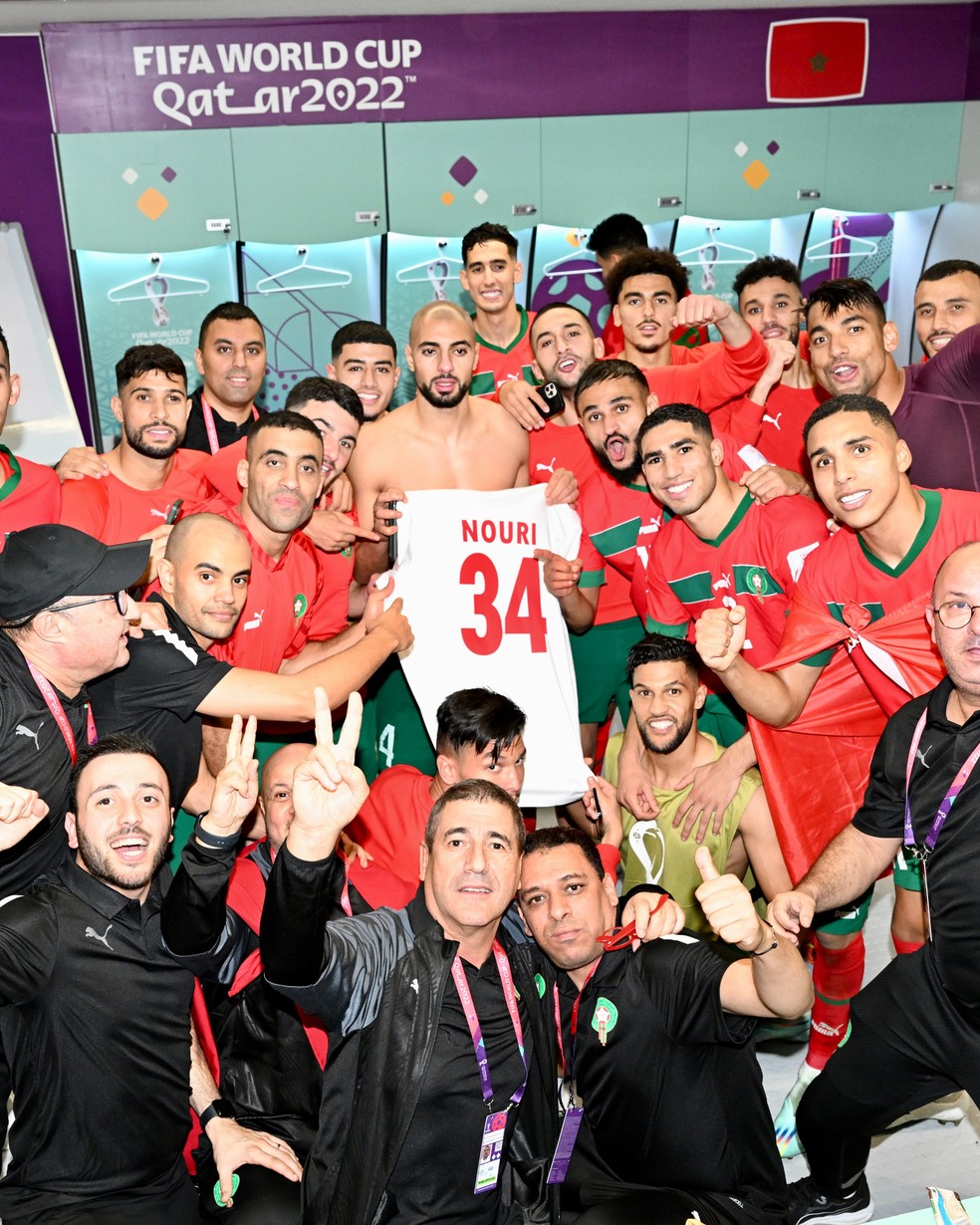 Homenagem a Nouri por jogadores do Marrocos
