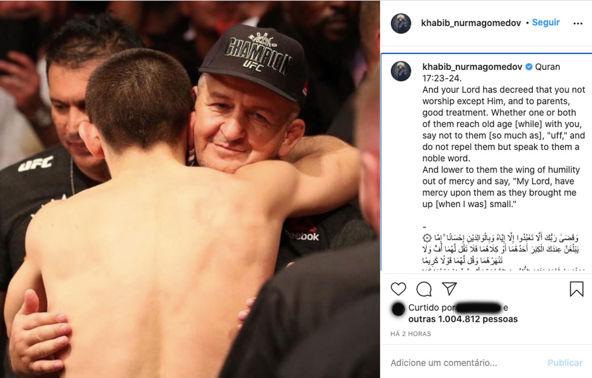 Após morte do pai, Khabib Nurmagomedov terá luta por cinturão no